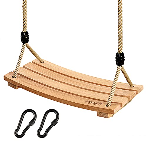 PELLOR Beech Wood Tree Swing Seat Hanging Swing Seat 16.5"x