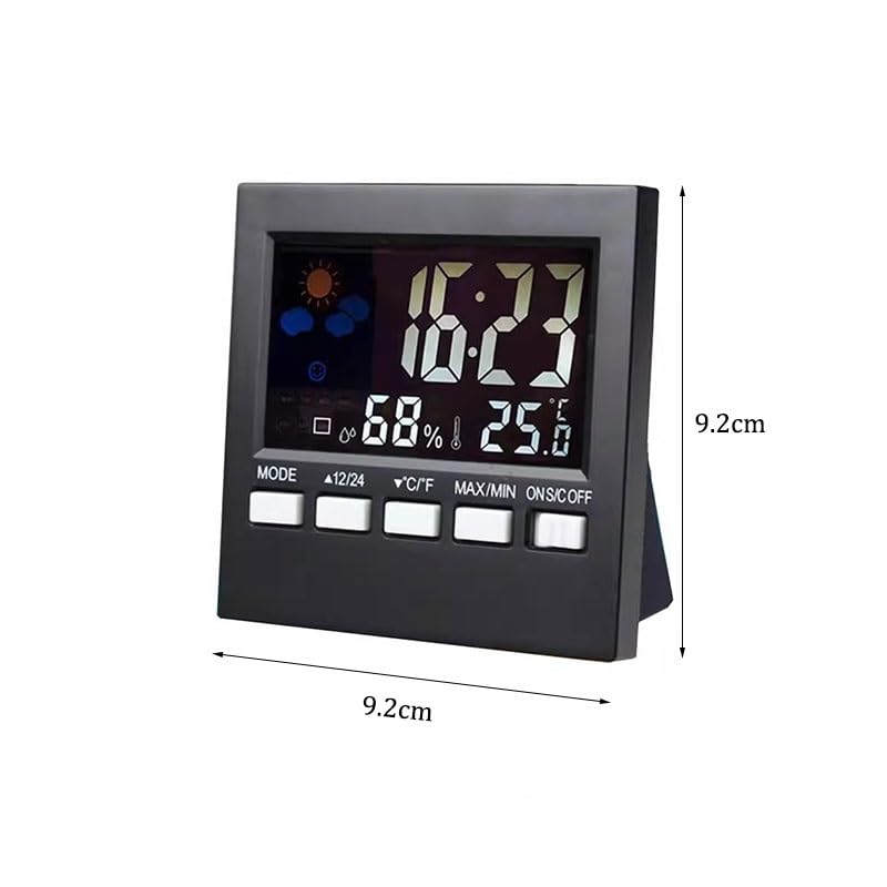ABS Weather Station with Time Voice-Controlled Thermometer Hygrometer Background Light