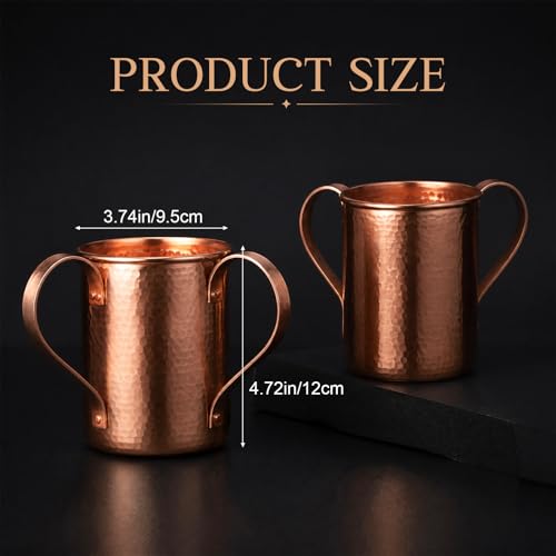 Vaso de cobre con doble asa para lavado ritual de manos miniatura 3