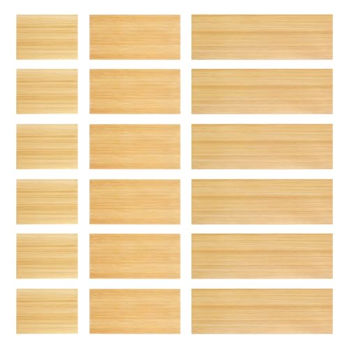 18 Pack Bamboo Drawer Dividers Inserts 3 Sizes Adjustable for Drawer Organizers Kitchen Utensils Storage Home Office Bathroom Dresser Cosmetic, 7.1 x 2.3 in, 4.7 x 2.3 in, 3.15 x 2.3 in
