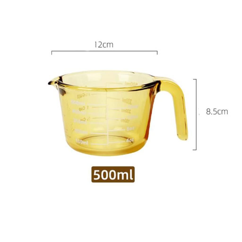 Tasse à mesurer en verre avec échelle et couvercle pour usage domestique Cuisine Tasses à lait résistantes aux hautes températures de qualité alimentaire Cuisson et battement d'œufs Tasses de petit-dé