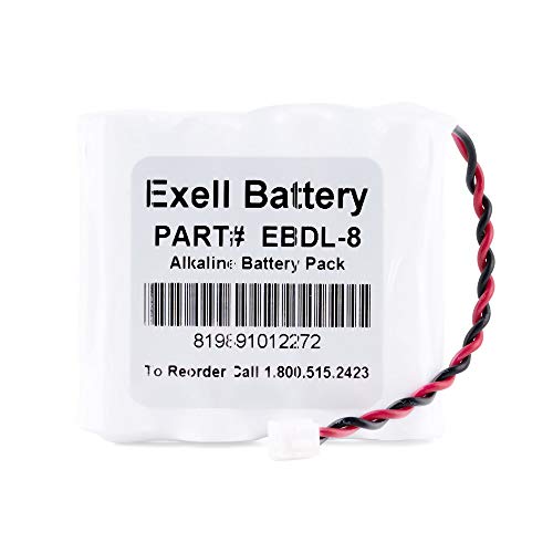 Exell EBDL-8 6 Volts Alkaline Electric Door Lock Battery, Replaces A28110, A28100, and 884952
