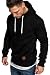 Produktbild Amaci&Sons Herren Basic Kapuzenpullover Sweatjacke Pullover Hoodie Sweatshirt 4023 Schwarz L