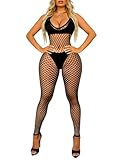 Buitifo Calcetines Ajustados Sexy para Mujeres Bodycon Ropa Interior de Mujer Bodystocking Jumpsuit(negro,Talla única)