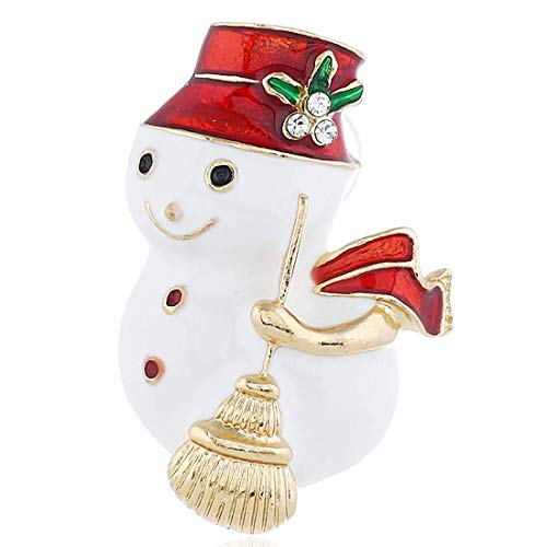 Preisvergleich Produktbild Weihnachtsdekoration der europäischen und amerikanischen Weihnachtsschneemann-Diamant Dreidimensionales Brosche Retro vorzügliche Legierung Schneemann Brosche Weihnachten Geschenk Kragen Brosche Schmu