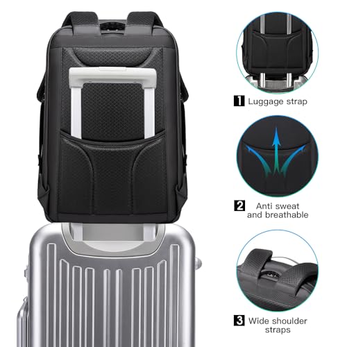 Image of BANGE Anti-Theft Backpack with USB Charging Port 17.3 Inch Business Laptop Backpack