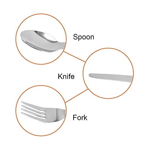 2 Sets (6 Pcs) Foldable Cutlery Set Portable Travel Stainless Steel Cutlery Travel Picnic Tableware with 2 Storage Bags for Picnic Hiking Camping Traveling - Image 3