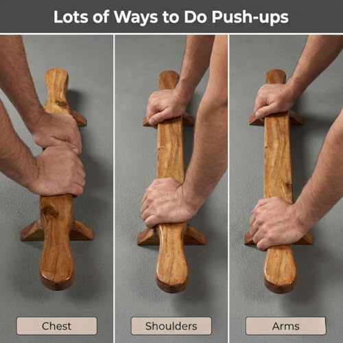 Image of KNK Shena Wooden Push-Up Bar Indian Meel Fitness Too