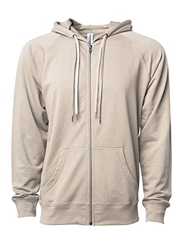 Independent Trading Co. - Icon Lightweight Loopback Terry Full-Zip Hooded Sweatshirt - SS1000Z - XL - Sand
