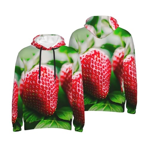 Sweat à capuche homme imprimé fraise vêtement décontracté - 5
