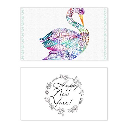 Tarjeta de año nuevo con pájaros coloridos, el detalle ideal de año nuevo
