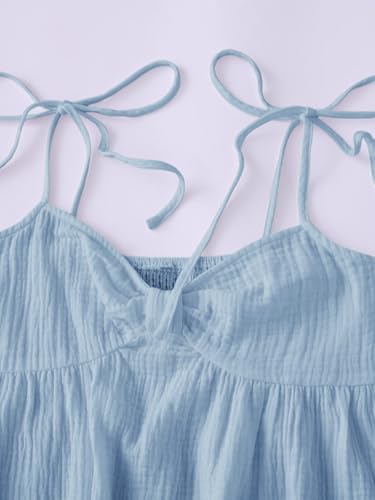 Image of SOLY HUX Women's Summer Cami Sun Dress A Line Tie Shoulder Y2k Cute Casual Short Mini Beach Babydoll Dresses