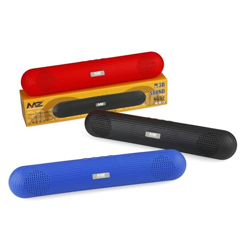 Image of MZ S682 Portable Bluetooth Speaker Sound Bar | Dynamic Thunder High Sound Quality & High Bass 2200mAh Battery 4H Playtime for Use Home & Party (Stereo Channel) (Red)