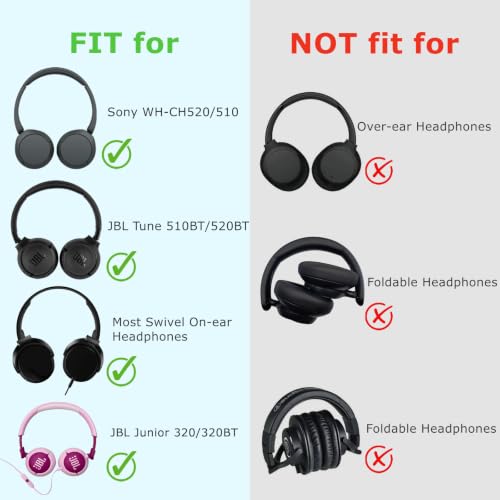 Image of Ginsco Case Compatible with JBL Tune 510BT Bluetooth Headphones, with JBL Tune 520BT /670NC Live 460NC /Junior 320, with Sony WH-CH520 /510, Travel Carrying Headphone Case for On Ear Headphones (Black)