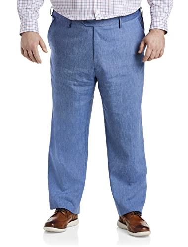 Oak Hill by DXL Men's Big and Tall Linen-Blend Suit Pants Blue 50 x 30