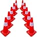 Produktbild KIRNER 10x Verkehrsleitkegel reflektierende Warnleitkegel Pylone Orange-Weiß Leitkegel 50 cm