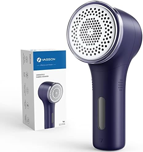 VASSON Fabric Shaver, Sweater Shavers to Remove Pilling, High-Perf Defuzzer, Rechargeable Electric Lint Shaver for Fuzz and Lint Balls from Clothing, Upholstery, Bedding (Blue)