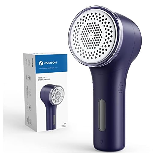 VASSON Fabric Shaver, Sweater Shavers to Remove Pilling, High-Perf Defuzzer, Rechargeable Electric Lint Shaver for Fuzz and Lint Balls from Clothing, Upholstery, Bedding (Blue)