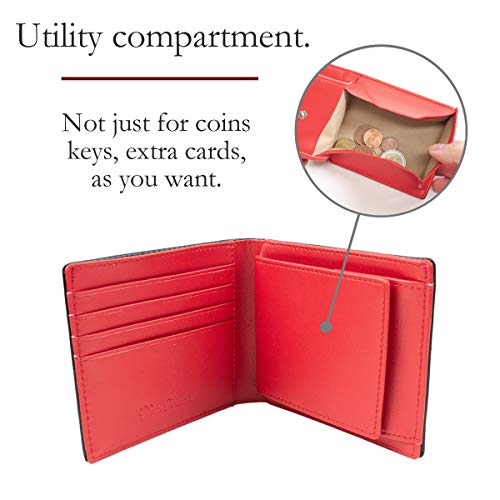 Genuine Leather Bifold Wallet for Men and Women Card Coin Purse4