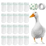 ZZBUY Disposable Boots for Real Duck Feet, Bumble Foot for Duck Supplies with Bandage, Large Size (Green N, 20 PCS)