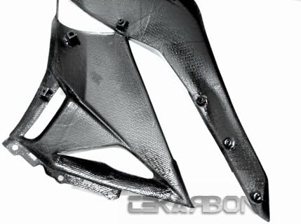 Replacement for Large Side Fairings, Kawasaki ZX6R (2009-2012), Carbon Fiber, 1x1 Plain Weave