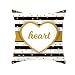 Lieson Coussin Canapé 45x45, Housse Coussin pour Canapé Blanc Noir Jaune Housse de Coussin Chambre Fille Coeur À Rayures, Polyester