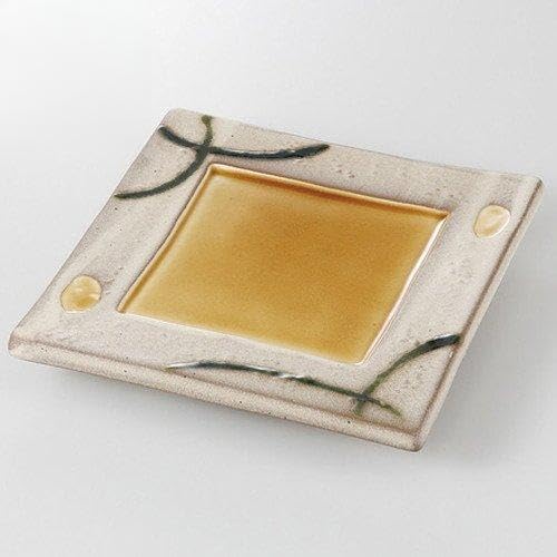 セトモノホンポ(Setomonohonpo) Set of 3 Soil Incense, Square Plate, 7.3 x 1.0 inches (18.5 x 2.5 cm), 31.0 oz (880 g), Appetizer Plate, Japanese Tableware, Restaurants, Commercial Use,