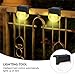 PartyKindom 4pcs Solar Stair Lights Outdoor Waterproof LED Pathway Lighting Tool Warm White Black Step Lamps for Garden Yard Patio Staircase