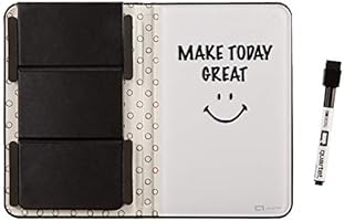 Quartet Portable Glass Dry-Erase Pad, 5" x 8", Closeable Cover, Kickstand, Desktop, White Board, Notepad, Travel, Black...