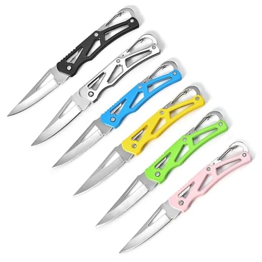 WWZJ 6Pcs Pocket Knives, Stainless Steel Folding Knife with Clip (6 Colors)