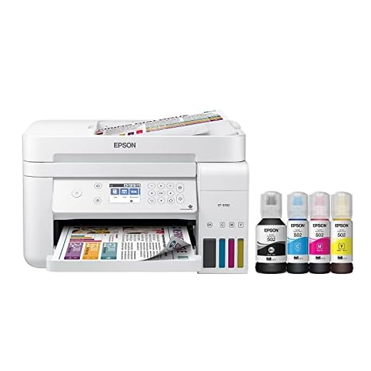Epson EcoTank ET-3760 Wireless Color All-in-One Cartridge-Free Supertank Printer with Scanner, Copier and Ethernet, Regular
