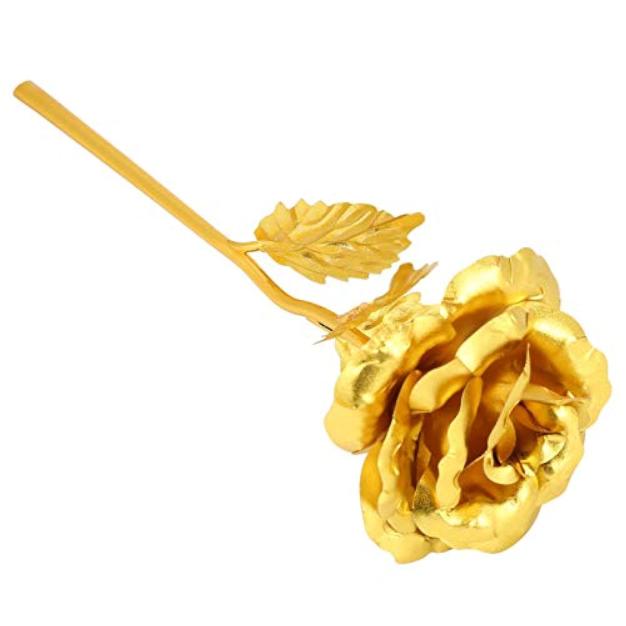 Gold Forever Preserved Rose, Long Stem Dipped Gift