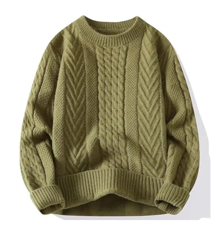 Men O-Neck Sweaters Vintage Mens Long Sleeves Knitted Sweater Solid Striped Pullovers2