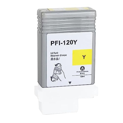 PFI-120 Ink Cartridge Pigment PFI120 Ink Tank Cartridge Yellow 130ml Compatible with Canon PFI-120 PFI-120Y PFI120Y for imagePROGRAF IPF TM-200 TM-205 TM-300 TM-305