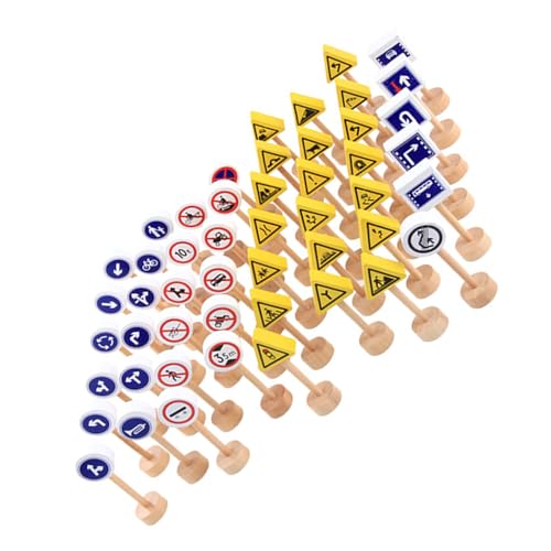 Panneaux de signalisation BESPORTBLE en bois robuste pour jeu éducatif