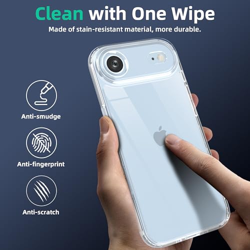 Image of ONES iPhone 17 Air / 17 Air Slim Case Clear, PC + TPU Hybrid, Military-Grade Drop Protection, Anti-Yellowing, Anti-Slip, Shockproof Silicone Hard Cover