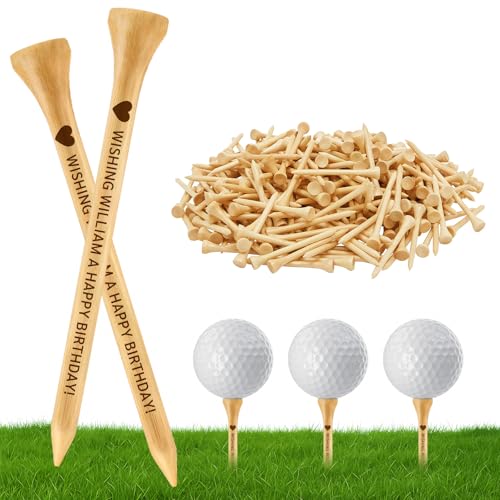 50-1000 PCS Personalized Golf Tees Custom Golf Tees Printed with Your Name or Text Logo Wooden Golf Tees 3 1/4 2-3/4 2-1/8Inch Size Golf Accessories for Men & Women