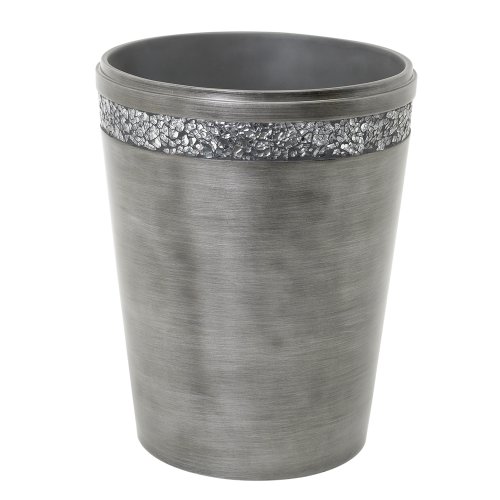 Zenna Home Altair Waste Basket, Pewter Finish Bathroom Accessory