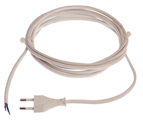 as - Schwabe Câble de connexion Euro, blanc, 3m H03VVH2-F 2x0.75, 230 V, 70651 Cover