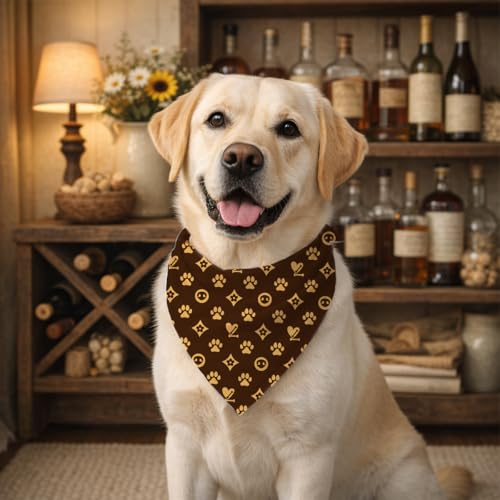 Cute Dog Paw Print Pet Bandana, Dog Luxury Design Scarf Pet Accessories, Adjustable Comfortable Triangle Pets Scarf for Small Medium Dogs - Image 4