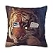 Federe Guarda La Tigre della Farfalla Copri Cuscini Quadrate Cuscino Copricuscini Moderni Federa per Camera, Divano, Ufficio, 45X45Cm