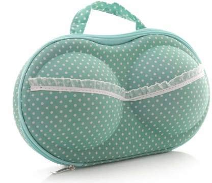 Moxtiza Polyester Stylish Portable Bra and, Lingerie Organizer Travel Bag Underwear Bra Storage Case, 15 x 6 Cm, Multicolor