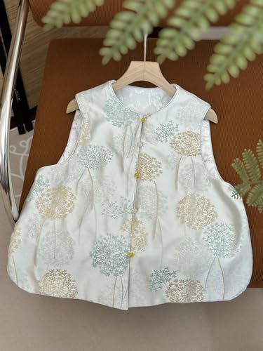 Chaleco estilo chino de mujer reversible con cuello redondo 7