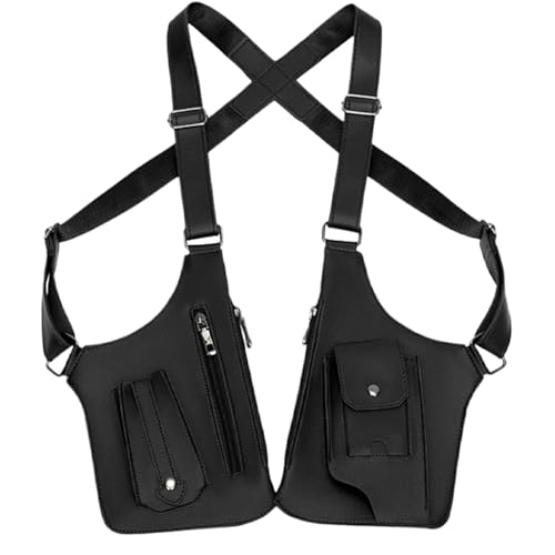 anti theft multi pocket bag for men,Adjustable Leather Shoulder Bag For Men | PU double shoulder armpit bag, double shoulder