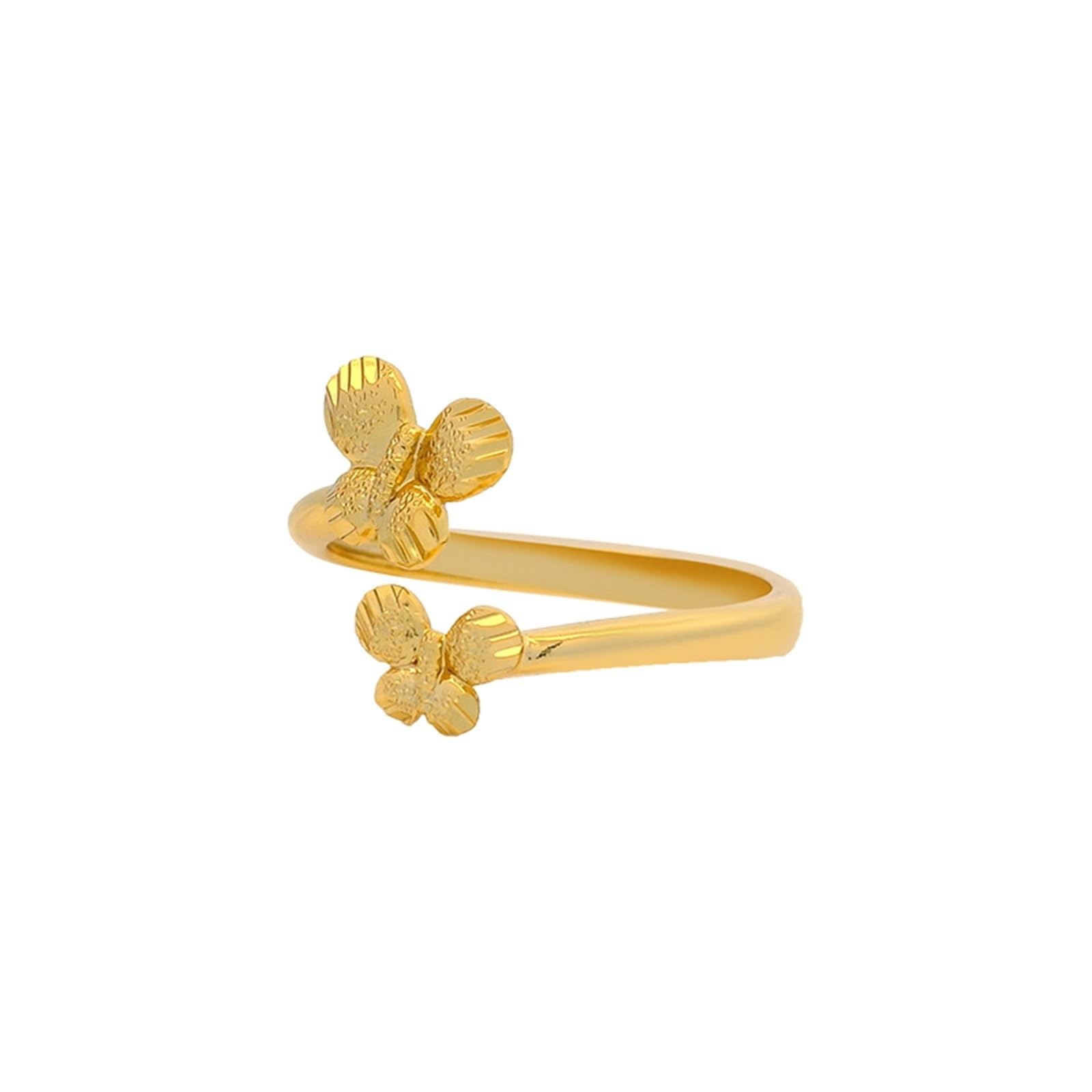 Alianzas de oro amarillo Au 375/585/750, mariposa abierta, anillo de pareja