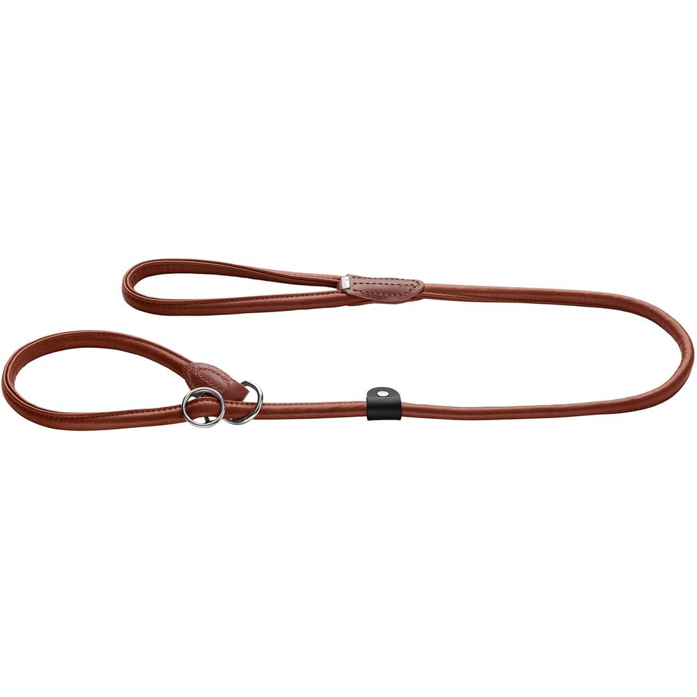 HUNTER Retriever - Guinzaglio Rotondo & Soft Canadian UP, Colore: Cognac, Morbida Pelle, Cinturino da Polso, Anello di Arresto Arrotondato, sostenibile, Made in Germany, Misura 10/120