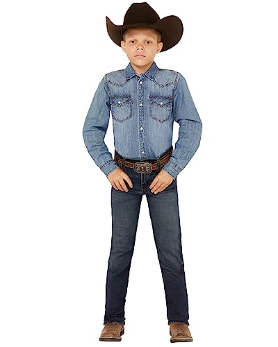 Wrangler Boys' Retro Dark Wash Slim Straight Denim Jeans Dark Wash 11 SLM