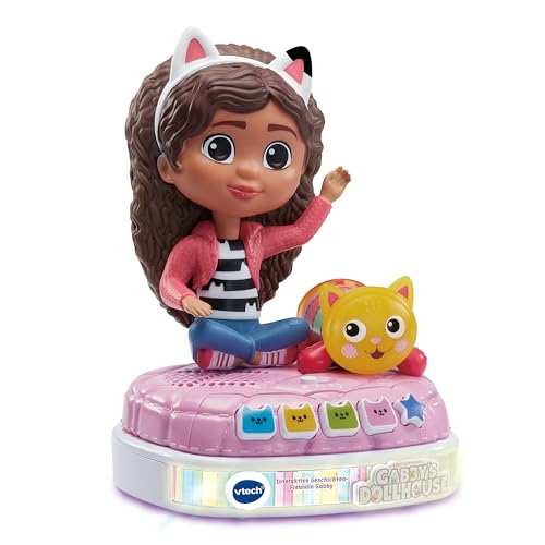 VTech Gabby's Dollhouse - Interaktive Geschichten-Freundin Gabby – Spannende Geschichten mit den Originalstimmen von Gabby und Kuschelkatze – Für Kinder von 3-6 Jahren