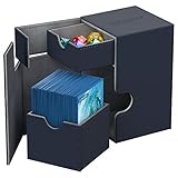 Ultimate Guard Flip'n'Tray 100+, Deck Case for 100 Double-Sleeved TCG Cards + Dice Tray, Blue/Grey, Independent Magnetic Closure & Microfiber Lining