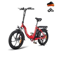 Fafrees [Oficial Bicicleta Eléctrica Plegable F20, 250W/16Ah Bicicleta Eléctrica Urbana, 20 Pulgadas Fatbike, 7 Velocidades, Alcance 120 Km, 25km/h, (Rojo